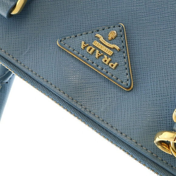 PRADA SAFFIANO LUX Leather Shoulder Bag Blue - Picture 5 of 6